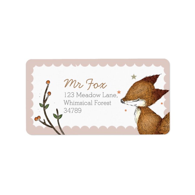 Woodland Fox Address Labels Adressaufkleber (Vorne)
