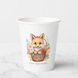 Woodland Fox Baby Shower Personalized Party Pappbecher