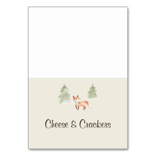 Woodland Fox Babydusche Buffet Food Labels Tischnummer