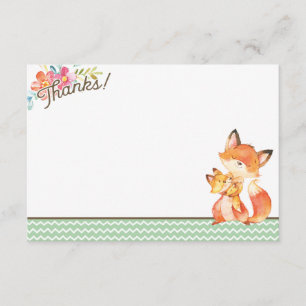 Woodland Fox Babydusche Danke Karte