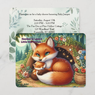 Woodland Fox Babydusche Einladung