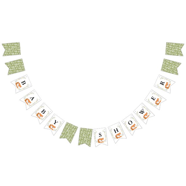 Woodland Fox Babydusche Jagdfahnen Wimpelkette (Alle)