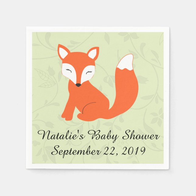 Woodland Fox Babydusche Serviette (Vorderseite)