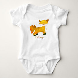 Woodland Fox + Babynahrung mit individuellem Namen Baby Strampler