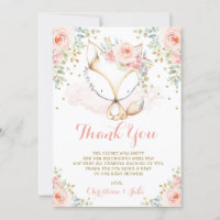 Woodland Fox Blush Gold Floral Girl Babydusche