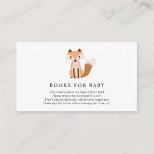 Woodland Fox Bücher für Babystichproben Begleitkarte