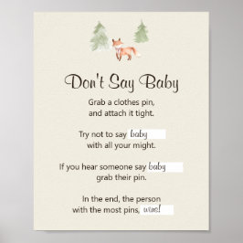 Woodland Fox Girl Babydusche Sage nicht Baby Poster