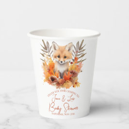 Woodland Fox Greenery Aquarellleaf Kinderdusche Pappbecher