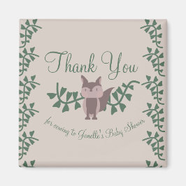 Woodland Fox Grünpflanzen Kinderdusche Rustikale G Magnet