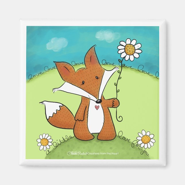 Woodland Fox Kleine Liebe für Sie Magnet (Vorne)