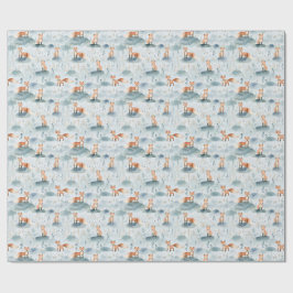 Woodland Fox Nursery Design,Baby Boy Forest Animal Geschenkpapier