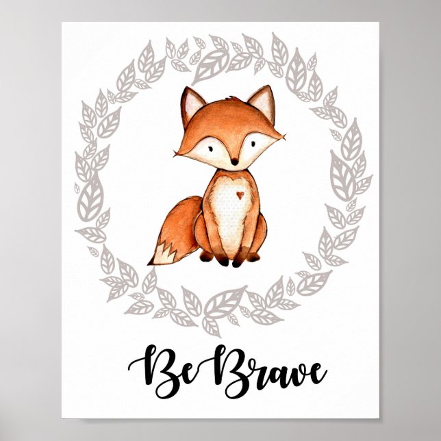 Woodland Fox Print Poster (Vorne)