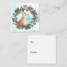 Woodland Fox Wasserfarbe Weihnachten