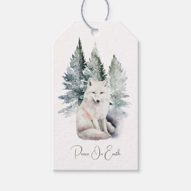 Woodland Fox Weihnachten Geschenkanhänger (Vorderseite)