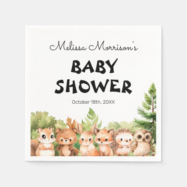 Woodland Friends Baby Boy Dusche Serviette (Vorderseite)
