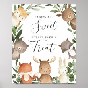 Woodland Friends Babydusche Babys sind süßes Zeich Poster