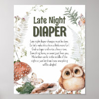 Woodland Friends Babydusche 'Late Night Diaper'
