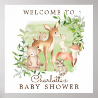 Woodland Friends Babydusche Willkommen