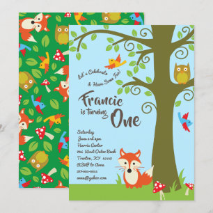 Woodland Friends Birthday Party Einladung