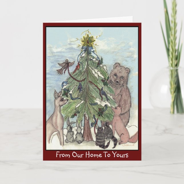 Woodland Friends Card Feiertagskarte (Vorderseite)
