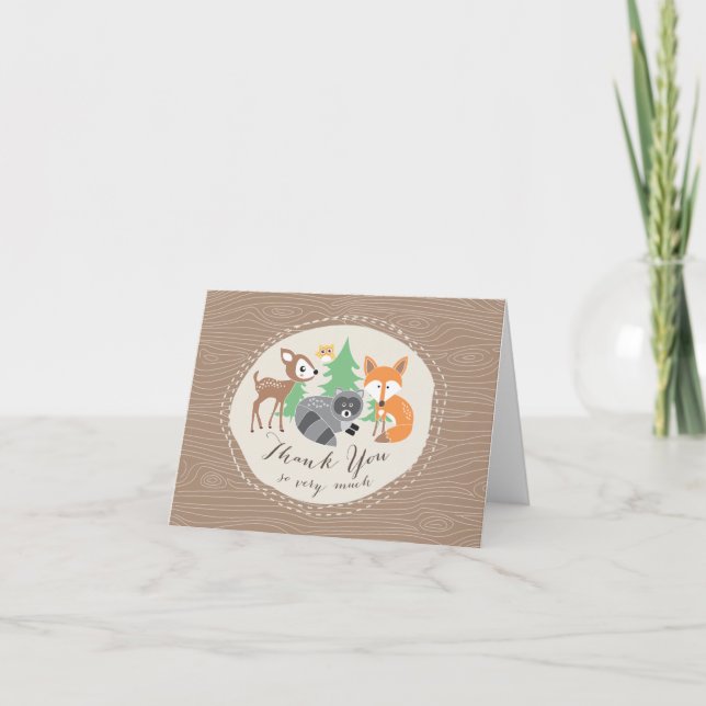 Woodland Friends Carte de remerciements (Devant)