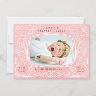 Woodland Friends Faire-part de naissance Girl