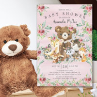 Woodland Friends Girls Kinderdusche Einladung
