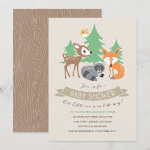 Woodland Friends Kinderdusche einladen Einladung