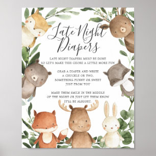 Woodland Friends Kinderdusche Spätabentaucher Poster