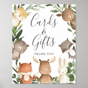Woodland Friends Kinderduschkarten und Geschenksch Poster