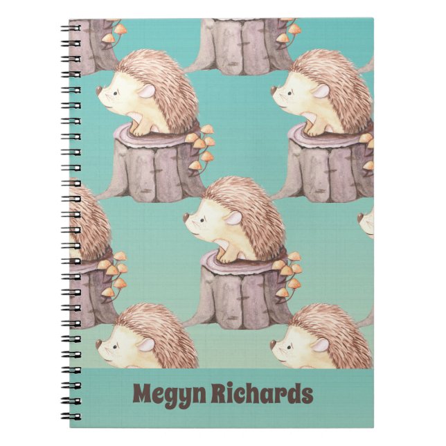 Woodland Friends Niedlich Baby Igel Notizblock (Vorderseite)