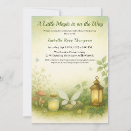 Woodland Glow Baby Shower Invitation | Firefly Jar Einladung