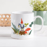 Woodland Gnome Zweifarbige Tasse<br><div class="desc">Whimsical green and red woodland themed illustration designed by Shelby Allison featuring a tiny gnome character,  mushrooms,  flowers and foliage.</div>