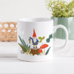 Woodland Gnome Zweifarbige Tasse<br><div class="desc">Whimsical green and red woodland themed illustration designed by Shelby Allison featuring a tiny gnome character, mushrooms, flowers and foliage.</div>
