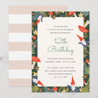 Woodland Gnomes Party Invite Einladung