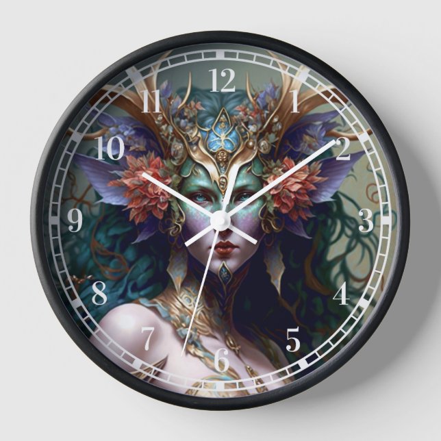 Woodland Goddess Fantasy Art Uhr (Vorderseite)
