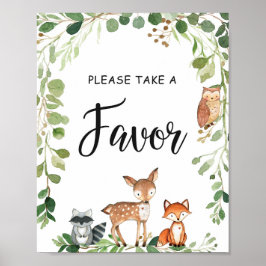 Woodland Greenery Baby Duwer bevorzugt Schild