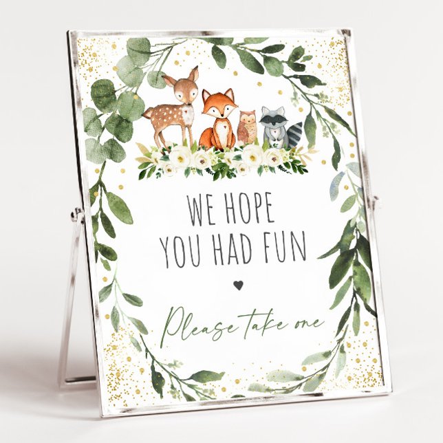 Woodland Greenery Baby Duwer Gefallen Schild (Von Creator hochgeladen)