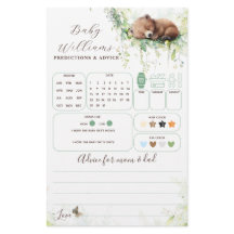 Woodland Greenery Baby Shower Predictions Spiel