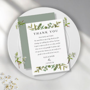 Woodland Greenery Eucalyptus Wedding Vielen Dank Platzkarte