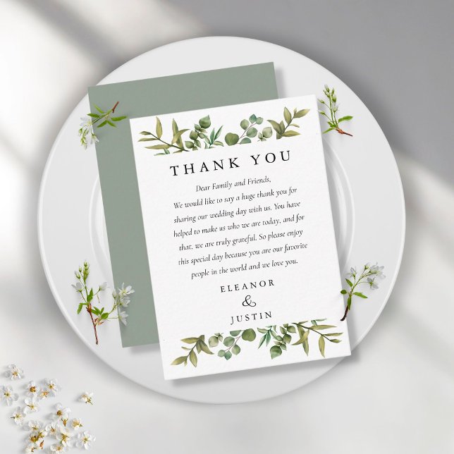 Woodland Greenery Eucalyptus Wedding Vielen Dank Platzkarte (Von Creator hochgeladen)