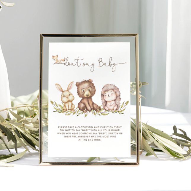 Woodland Greenery Say Baby Game Poster nicht (Von Creator hochgeladen)