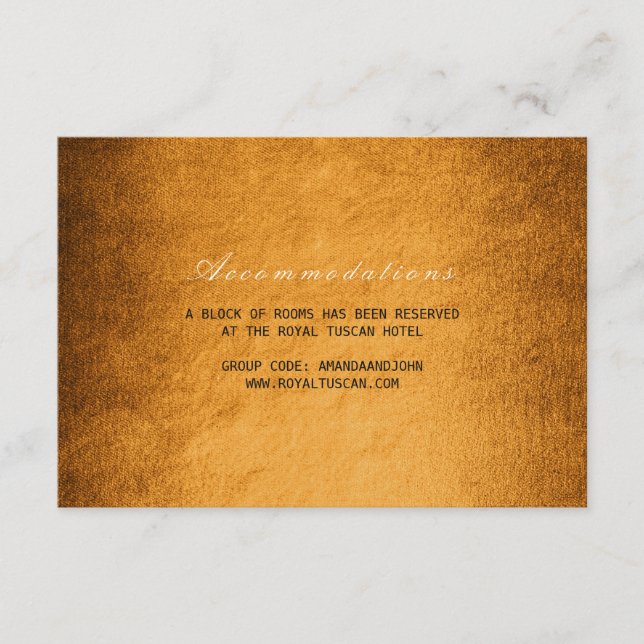 Woodland Herbst Herbst Hochzeitshotel Unterkunft Begleitkarte (Vorderseite)