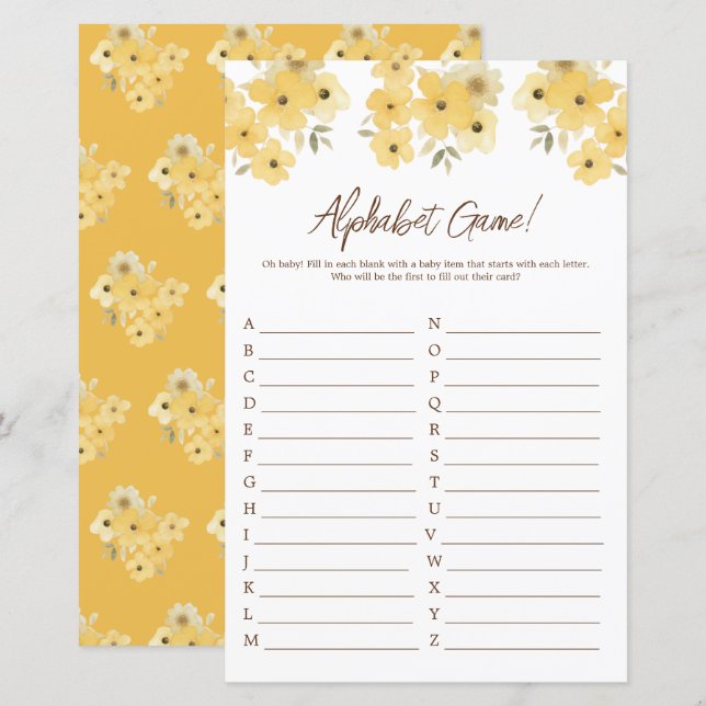 Woodland Igel Kinderdusche Alphabet (Vorne/Hinten)