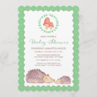 Woodland Igels Kinderdusche Einladung