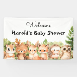 Woodland Joy Baby Dusche Willkommen Banner