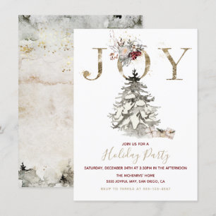 Woodland Joy Christmas Tree Holiday Party Einladung