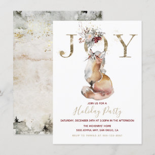 Woodland Joy Red Fox Holiday Party Einladung