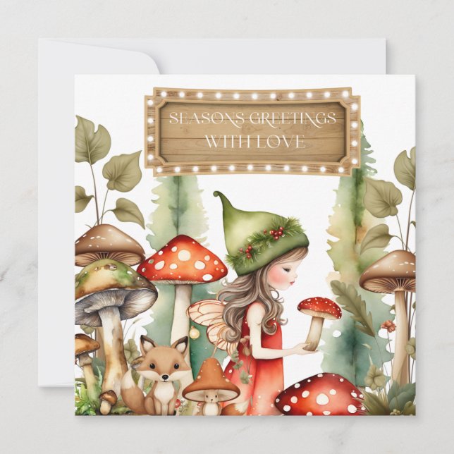 Woodland Kindermärchen in Pilzen Weihnachten (Vorderseite)