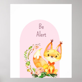 Woodland Kinderzimmer Baby Animal Poster